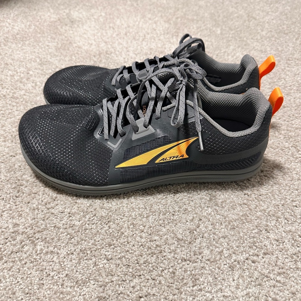 Altra Men's Athletic Shoes in Charcoal Gray with Orange Accents - Picture 2 of 7